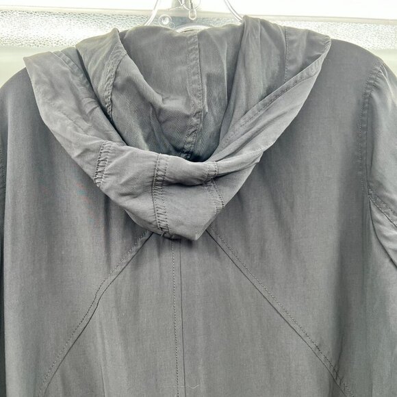 Express Women's Lightweight Hooded Jacket Long Roll Tab Sleeve Gray Size XS - Picture 6 of 9